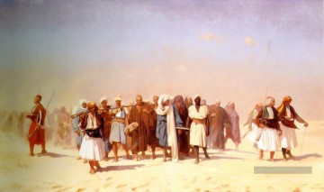 Jean Léon Gérôme œuvres - Recrues égyptiennes traversant le désert Orientalisme grec arabe Jean Léon Gérôme